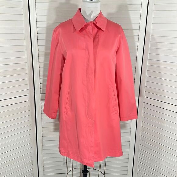JL Studio Trench Overcoat Size X (14) Spring Coral NWOT - Picture 2 of 12